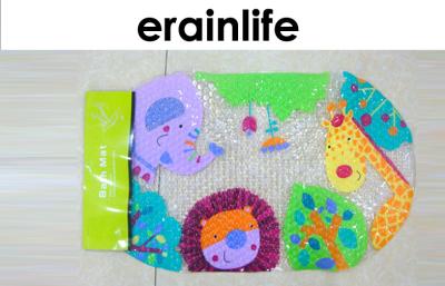 China Shower Room Kids Anti Slip Bath Mat With Cute Zoo Animal Pattern for sale