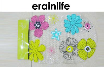 China Lovely Flower Bathroom Floor Mats transparent for Toilet / Bathroom for sale