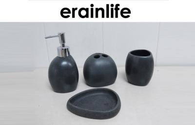 China Idiomatical Sandstone Bathroom Accessories  / Complete Bathroom Ensembles 4 Pcs for sale