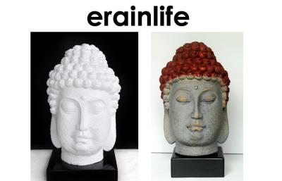 China White Brown Home Decorating Accessories polyresin Buddha Head for sale