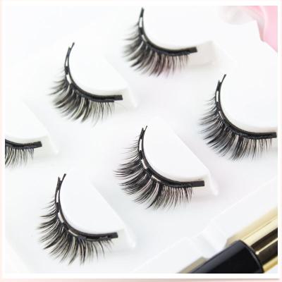 China Thick Magnetic False Eyelash Set Private Label Magnetic Eyelashes With Eyeliner Set Custom Magnetic Liner Lashes for sale