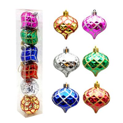 China New Arrival Disposable Unique Shape Colorful Christmas Ball Set 6cm Painted Wire Christmas Tree Decoration for sale