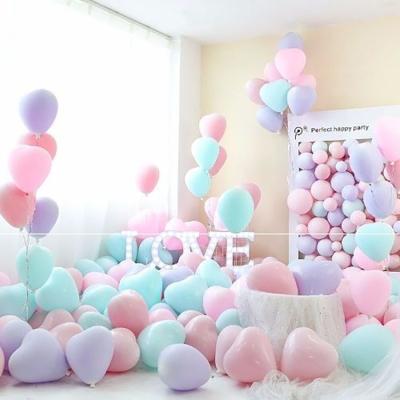 China Fashional unique design heart shape macaroon balloon set pure color 10 inch balloon decoration for sale