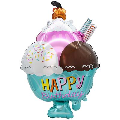 China Fashional Summer Large Ice Cream Foil Balloon Happy Birthday Party Decoration Balloon for sale