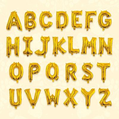 China Festival Decoration New Arrival 32 inch Movie Alphabet Birthday Party Wedding Decoration Letter Gold Foil Balloon for sale