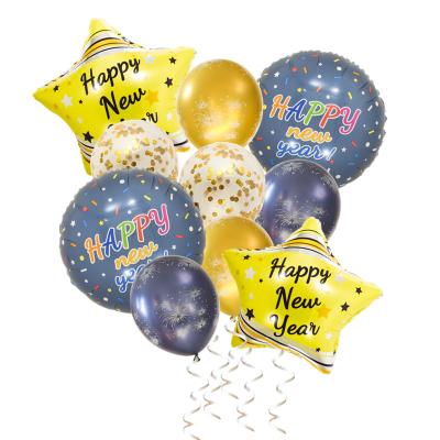 China Fashional new year 18 inch decoration balloon set eco-friendly gold confetti latex balloons for sale