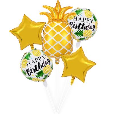 China Fashional Hot Sale Summer Pineapple Shaped Foil Balloon For Happy Birthday Decoration Supplies for sale