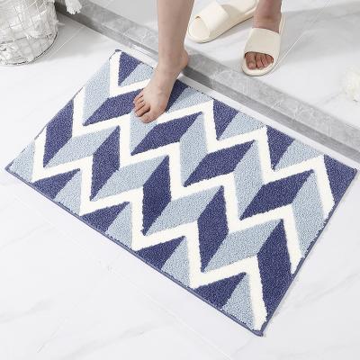 China Abeis Custom Made Bathroom Floor Mat Polyester Fiber Flower Bath Anti-Slip Mat for sale