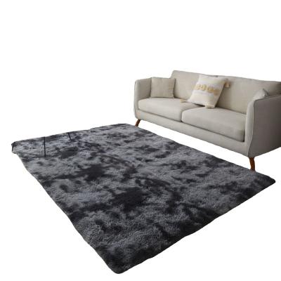 China Nordic Style Non-slip Tie Dye Living Room Bedroom Bedside Blanket Polyester Fiber Carpet Rug Fur Blanket for sale