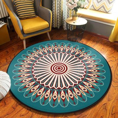 China Non-slip fashion velvet floor 3d carpet rugs and blankets classic round turkey designs living room 3d carpet for sale