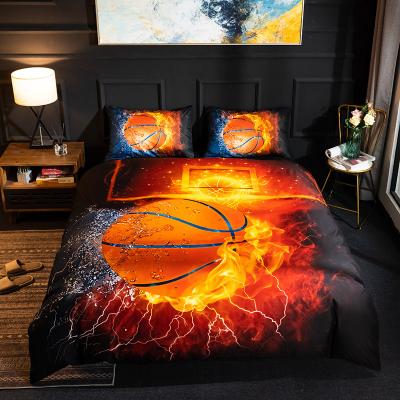 China Custom Basketball Printed Nondisposable 3pcs Bed Comforter Cover Set Twin King Size Cover Set Full Duvet Pillowcase Bedroom Queen for sale