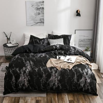 China Machine Washable Good Quality Print Duvet Cover Set Luxury Black Marble Duvet Cover Bedding Set for sale