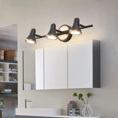 China Vintage Modern Simple Wall Light Black Vintage Bathroom Vanity Light Fixtures Above Mirror Wall Lamp 3 Light for sale