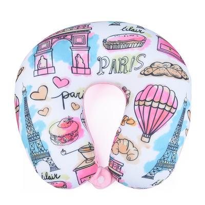 China Anti-Apnea 2018 hot selling printing microbeads travel pillow U-shaped neck pillow for sale