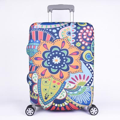 China Customized High Quality Printing Spandex Strong Elasticity Luggage Cover Protective Travel Suitcase Cover for sale