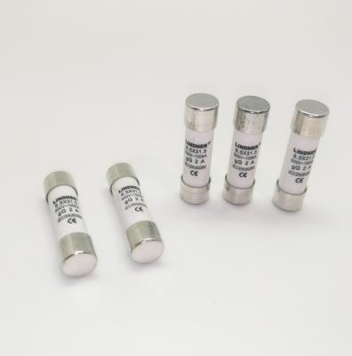 China LOW VOLTAGE LINDNER 8.5x31.5 gG 2A Cylindrical Fuse Link for sale