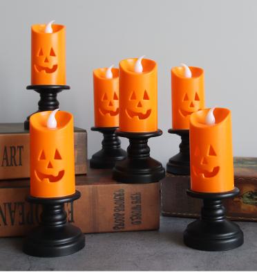 China PVC Halloween LED Candle Light Candlestick Table Top Decoration Pumpkin Party Happy Halloween Decor for Home Trick or Treat 2022 for sale