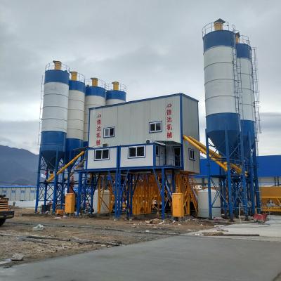 China Building Material Stores China Manufacturer Of Batching Plant HZS120 Twin Sets With Siemens PLC for sale