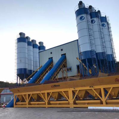 China Building Material Shops HSZ120 Fixed Concrete Batch Plant Twin Sets For Engineering And Construction Machinery for sale