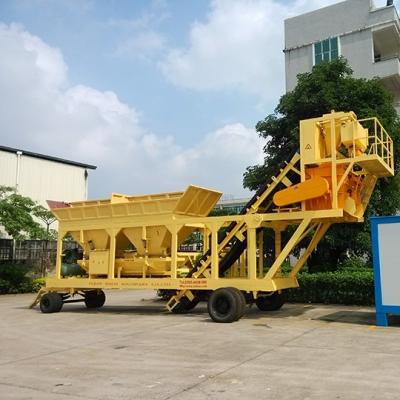 China Factory PLC automatic control system mobile concrete mixing plant YHZD25 concrete batching plant at low price for sale