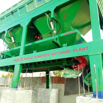 China Building Material Stores Quickly Assemble JS750 Portable Prepared Concrete Mixer Small Mixing Plant 35m3/h YHZS35 Portable Mobile Concrete Batching Plant for sale