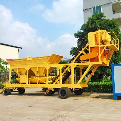 China Construction Material Shops Concrete Mixer Machine Easy Transportation Computer Control Automatic Mobile Concrete Batching Plant Mini Small 25-75m3/h for sale