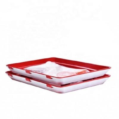 China Creative Hot Selling Sustainable Storage Tray With Plastic Lid Durable Stackable Reusable Food Keeper Freezer Meal Trays for sale