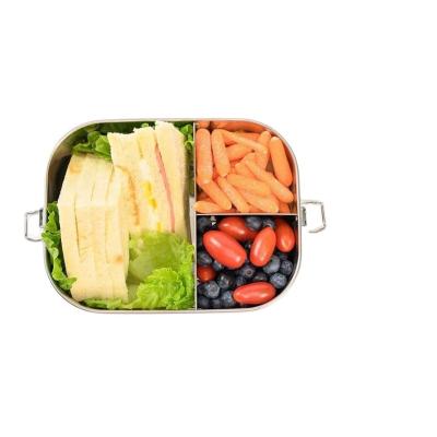 China Freshness Preservation 1400ML Stainless Steel Lunch Food Container for Adults and Kids 3 Compartment Bento Lunch Box for School/Work Office for sale