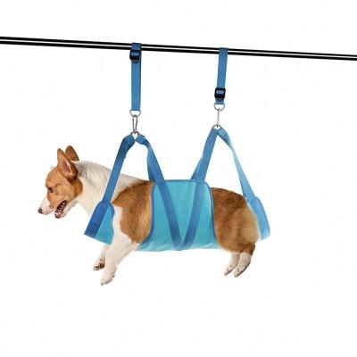 China Hot Selling Viable Pet Grooming Hammock Aid Dog Cat Harness With Scissors Comb Nail Back Strap Hanging Kit for sale