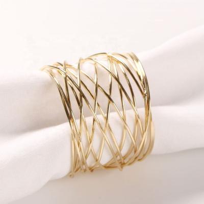 China Mesh Metal Napkin Ring Holder stocked for dining table decorations wedding daily holiday parties for sale