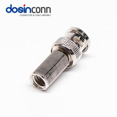 China Straight Pin BNC Automotive Coaxial Connector Male Plug RF Twist On With Cable RG6 RG59 BNC Connector For CCTV for sale