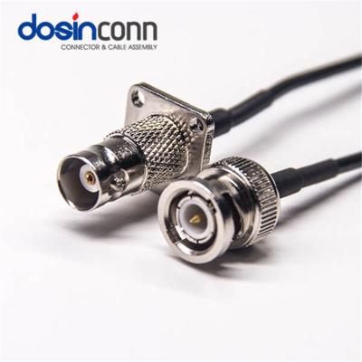 China RF BNC To BNC 50 Ohm Jack To Male 4 Hole Clamp RG174 Extension Cable for sale