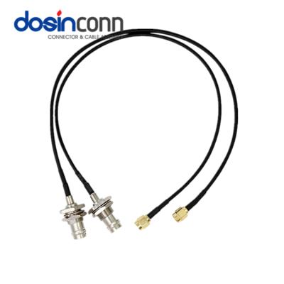 China RF Front Bulkhead Mount BNC Male To SMA Female With 30cm Pigtail RG174 Cable for sale