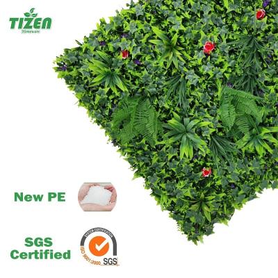 China Minimalist Tizen Green Grass Hedge Plant Wall Panel High Quality Plastic Boxwood Artificial Panels Topiary Plant For Outdoor Decor for sale