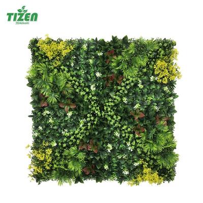 China Wholesale Plastic Artificial Boxwood Panels Wall Greenery Minimalist Tizen Grass Hedge Topiary Plant For Hotel Decoration for sale