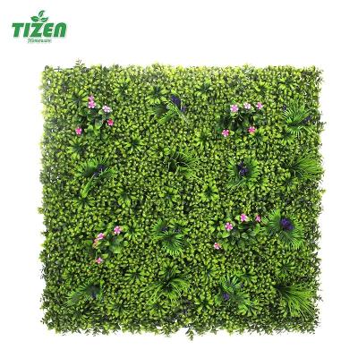 China Plastic Fence Panel Plant Minimalist OEM/ODM Tizen Garden Decoration 3D Jungle Plant Artificial Grass Wall Te koop