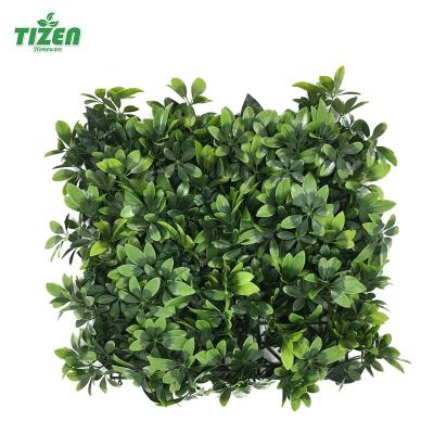 China Minimalist Tizen Customized Plastic Artificial Faux Greenery Panel Boxwood Boxwood Plants Topiary Panels For Garden Decoration for sale