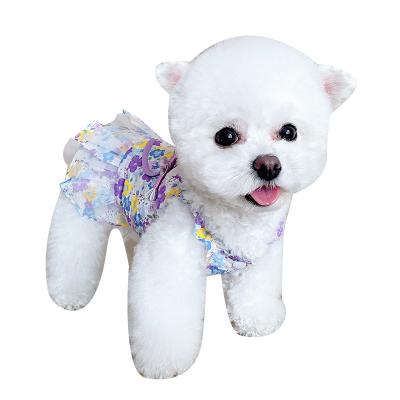 China Wholesale-stocked Fashionable Gauze Vest Tulip Dress Cat Clothes Dog Doggie Outfits Pet Clothes Designer Summer Dog Clothes for sale