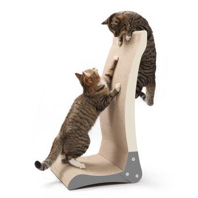 China Sustainable 2023 new arrival scratching post cat scratcher L shaped cardboard cat scratcher for sale