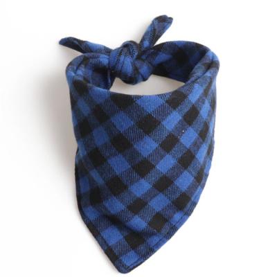 China New Design Dogs High Quality Triangle Tartan Dog Bandana For Small Medium Large Pets for sale