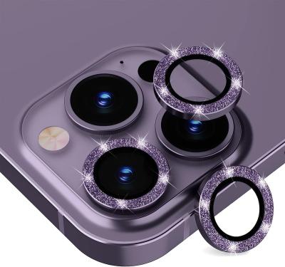 China Cell Phone Bestselling Diamond Matte Camera Lens Protector Metal Glitter Camera View Beautiful For iPhone 15 14 pro max for sale