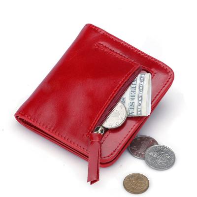 China Genuine Leather RFID Purse Women Wallet Ladies Small Card Holder Wallets for sale