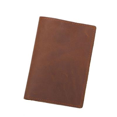 China Slim Design and High Quality Leather Slim Short Pocket Wallet Travel Passport Soft Real Leather Genuine Leather Card Holder for Man for sale