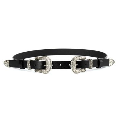 China Believed. Fashion.Casual 2020 New Style Women Waist Belt Black Vintage Western Design Leather Belt For Pants Jeans Dress for sale