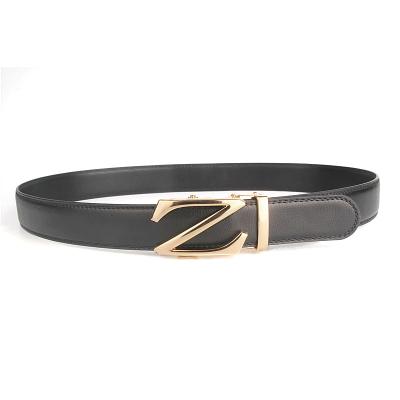 China Men's Adjustable Accessories Business Custom Made Black Leather Cowhide Belt For Men for sale