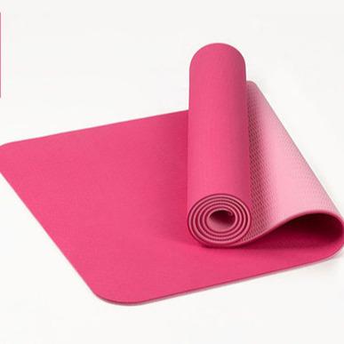 China 6mm Thickness Double Color Non Slip Eco Friendly Exercise Band Yoga Mat With Carrier Strap Yoga Mat Band 6mm for sale