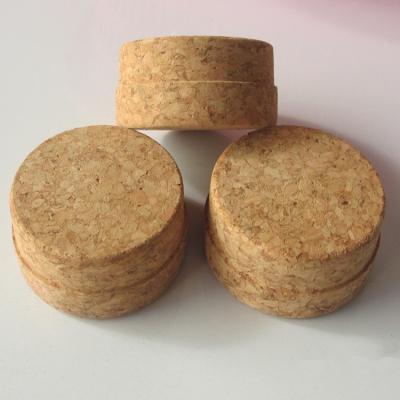 China Pilfer Proof Good Quality Factory Profesional In Customize Cork Canister Wood Lid Glass Cork Lid Jar for sale