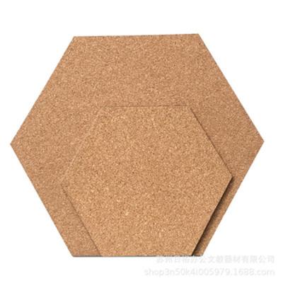 China Durable Practical Hot Sale Hexagon Cork Board With Adhesive Pictures Wall Decor for sale