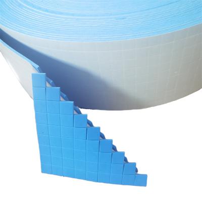 China 18X18X4mm EVA On Rolls Cork Spacers Blue Adhesive Foam Spacers for sale