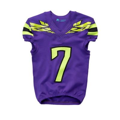 China Anti-Bacterial Dyed fabric custom rubber logo American football uniform stylish model adult youth American football jersey for sale